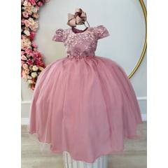 Vestido Infantil Longo Rose Formatura Dama