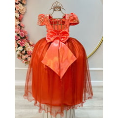 Vestido Infantil Longo Terracota