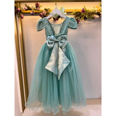 Vestido Infantil Longo Verde Menta