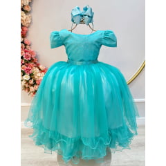 Vestido Infantil Longo Verde Strass