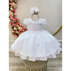 Vestido Infantil Luxo Branco Lesie