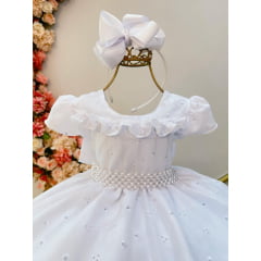 Vestido Infantil Luxo Branco Lesie