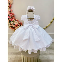 Vestido Infantil Luxo Branco Lesie