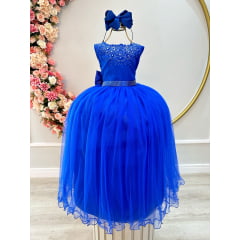 Vestido Infantil Luxo Longo Royal Azul