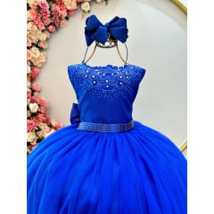 Vestido Infantil Luxo Longo Royal Azul