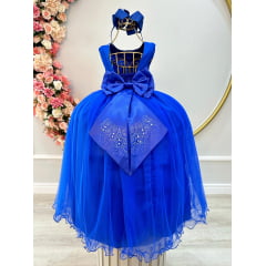 Vestido Infantil Luxo Longo Royal Azul