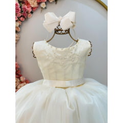 Vestido Infantil Marfim Off Longo