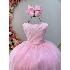 Vestido Infantil Menina Criança Rosa Longo