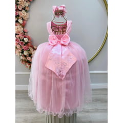 Vestido Infantil Menina Criança Rosa Longo