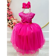 Vestido Infantil Pink Florista Dama