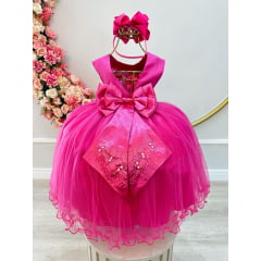 Vestido Infantil Pink Florista Dama