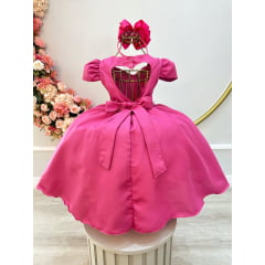 Vestido Infantil Pink Perola Coração