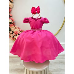 Vestido Infantil Pink Perola Coração