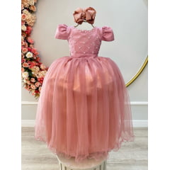 Vestido Infantil Realeza Borboleta Longo