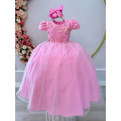 Vestido Infantil Realeza Borboleta Longo