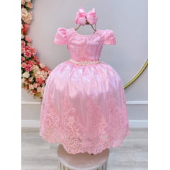 VESTIDO INFANTIL REALEZA ROSA