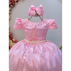 VESTIDO INFANTIL REALEZA ROSA