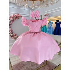 Vestido Infantil Rosa Casual