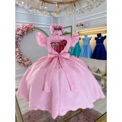 Vestido Infantil Rosa Casual