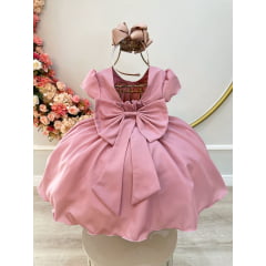 Vestido Infantil Rosa Seco Nervura