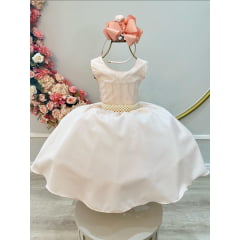 Vestido Infantil Salmão PROMOÇÃO