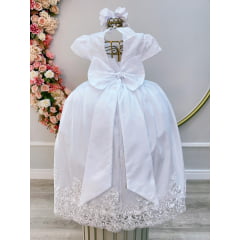 Vestido Infantil Super Luxo Realeza Branco Longo