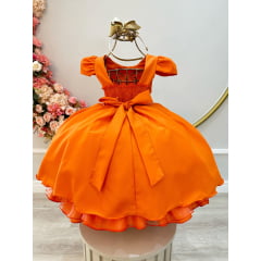 Vestido Infantil Terracota Nervura