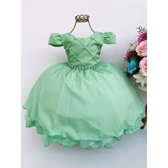 Vestido Infantil Verde Menta Tiana
