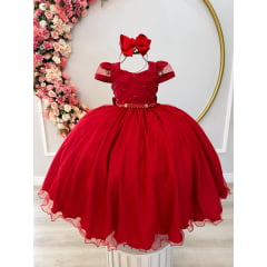 Vestido Infantil Vermelho Daminha Formatura