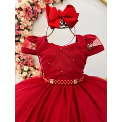 Vestido Infantil Vermelho Daminha Formatura