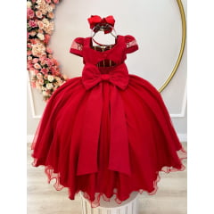 Vestido Infantil Vermelho Daminha Formatura