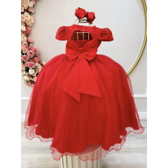 Vestido Infantil Vermelho Longo Luxo Dama