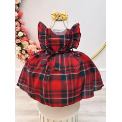 Vestido Infantil Xadrez Coração