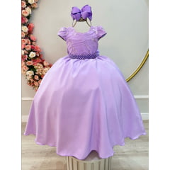 Vestido Lilas Lavanda Longo Infantil