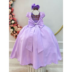 Vestido Lilas Lavanda Longo Infantil