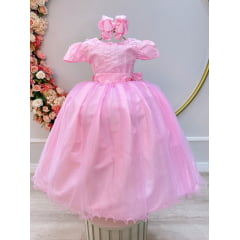 Vestido Longo Infantil Rosa