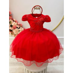 Vestido Menina Festa Luxo Vermelho