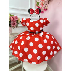 Vestido Menina Festa Vermelho Minnie