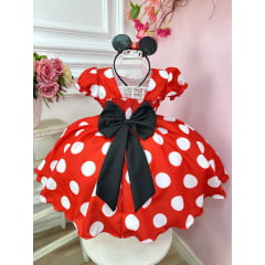 Vestido Menina Festa Vermelho Minnie