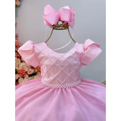 Vestido Infantil Rosa Glitter