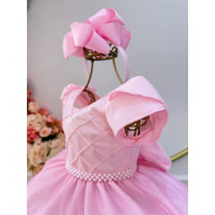 Vestido Infantil Rosa Glitter