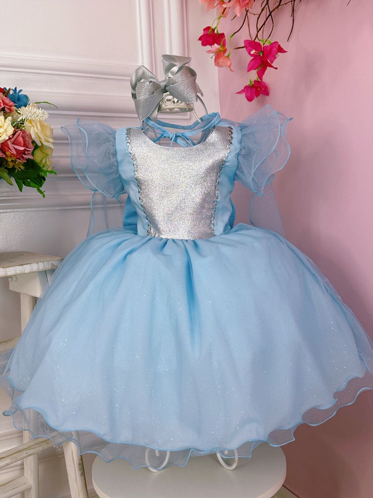 Vestido infantil de Festa para Tema Barbie Luxo - Louyse Rodrigues
