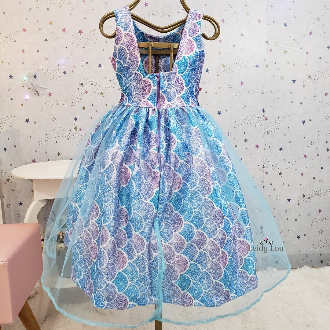 Vestido Sereia Infantil - Ótimo para festa Infantil - Acompanha