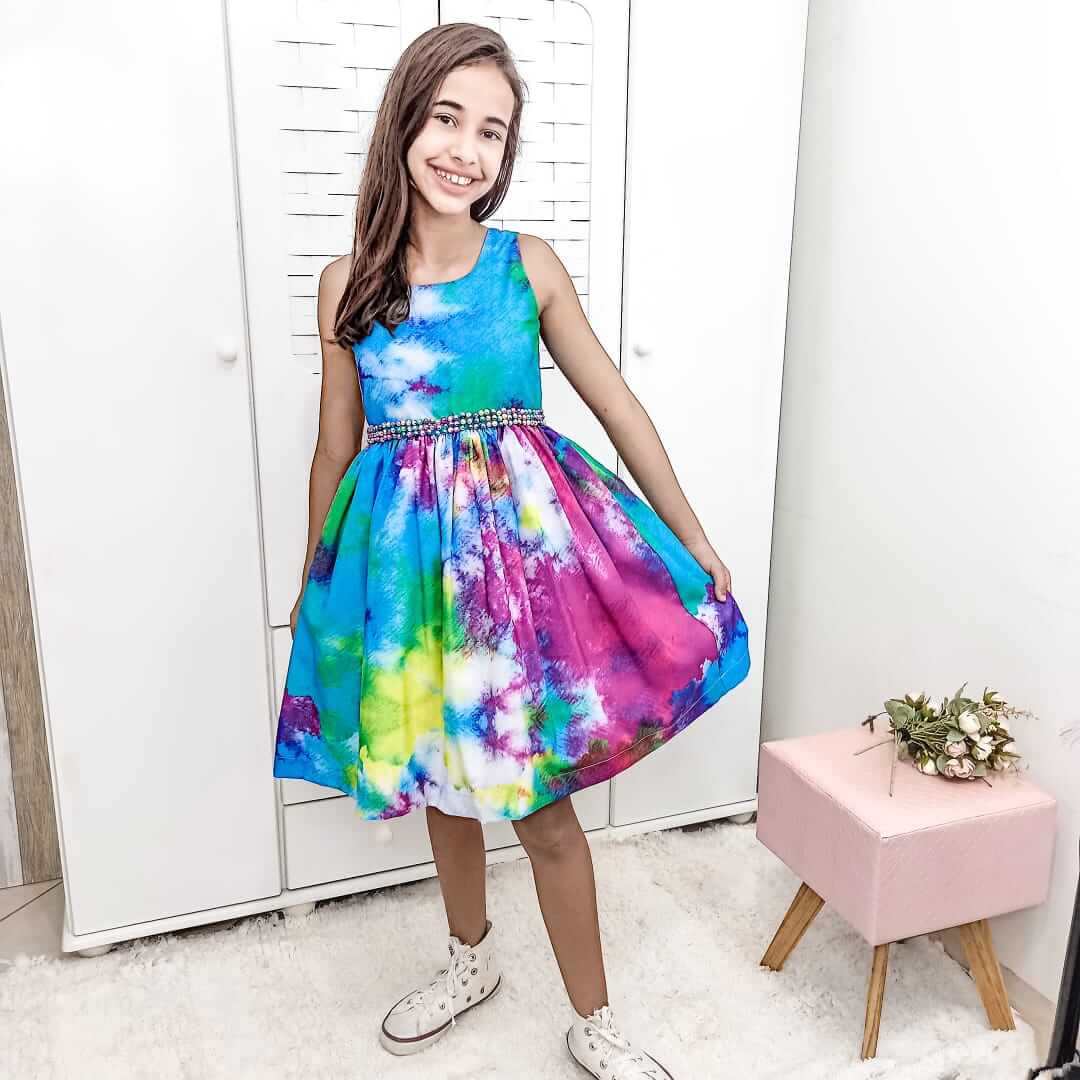 Vestido Infantil Tie Dye