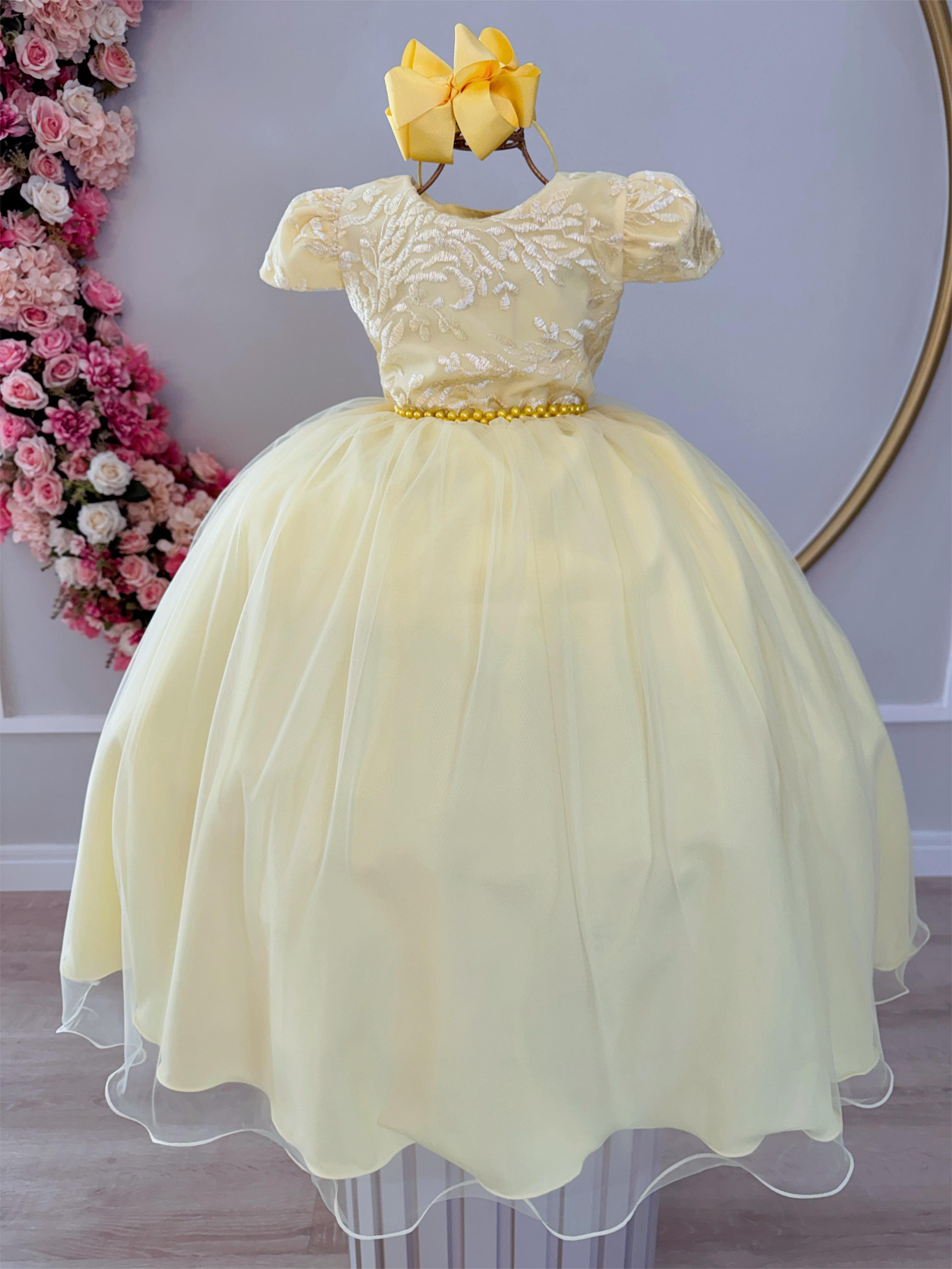 Vestido Infantil Longo Amarelo