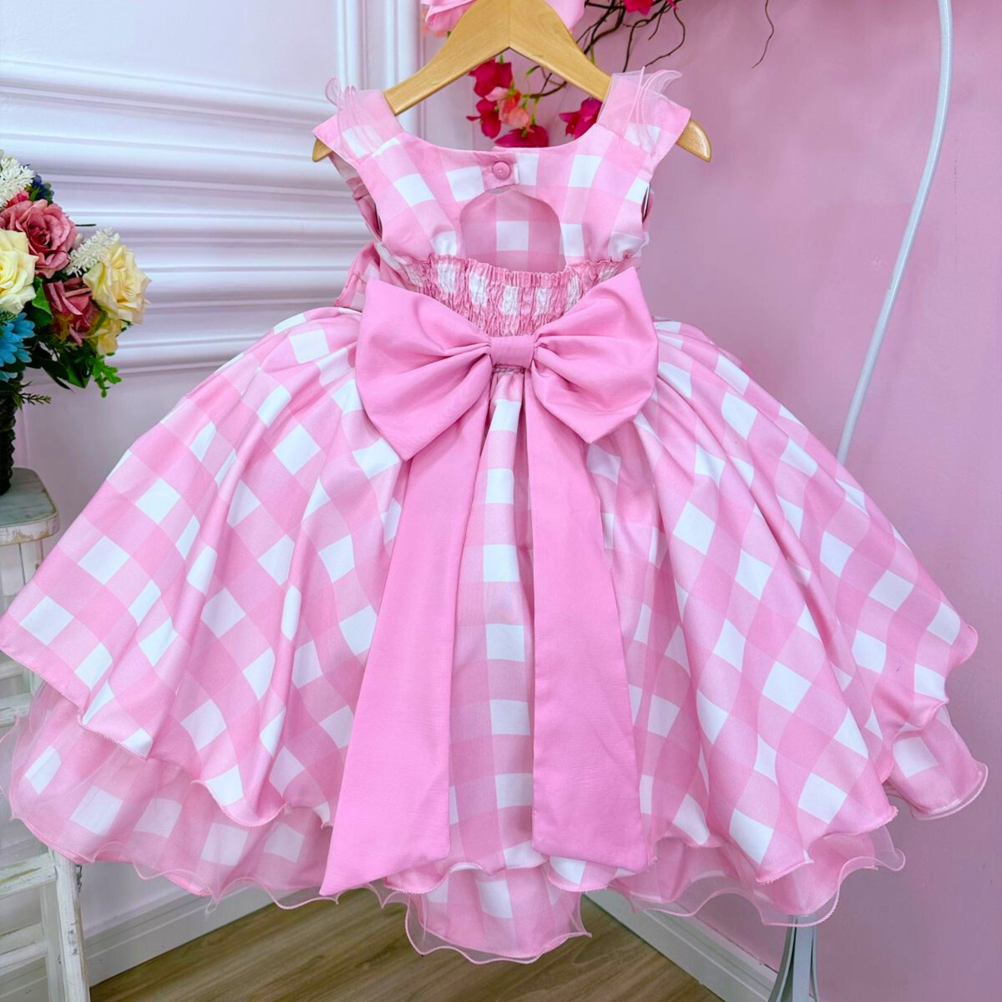 Vestido infantil de Festa para Tema Barbie Luxo - Louyse Rodrigues