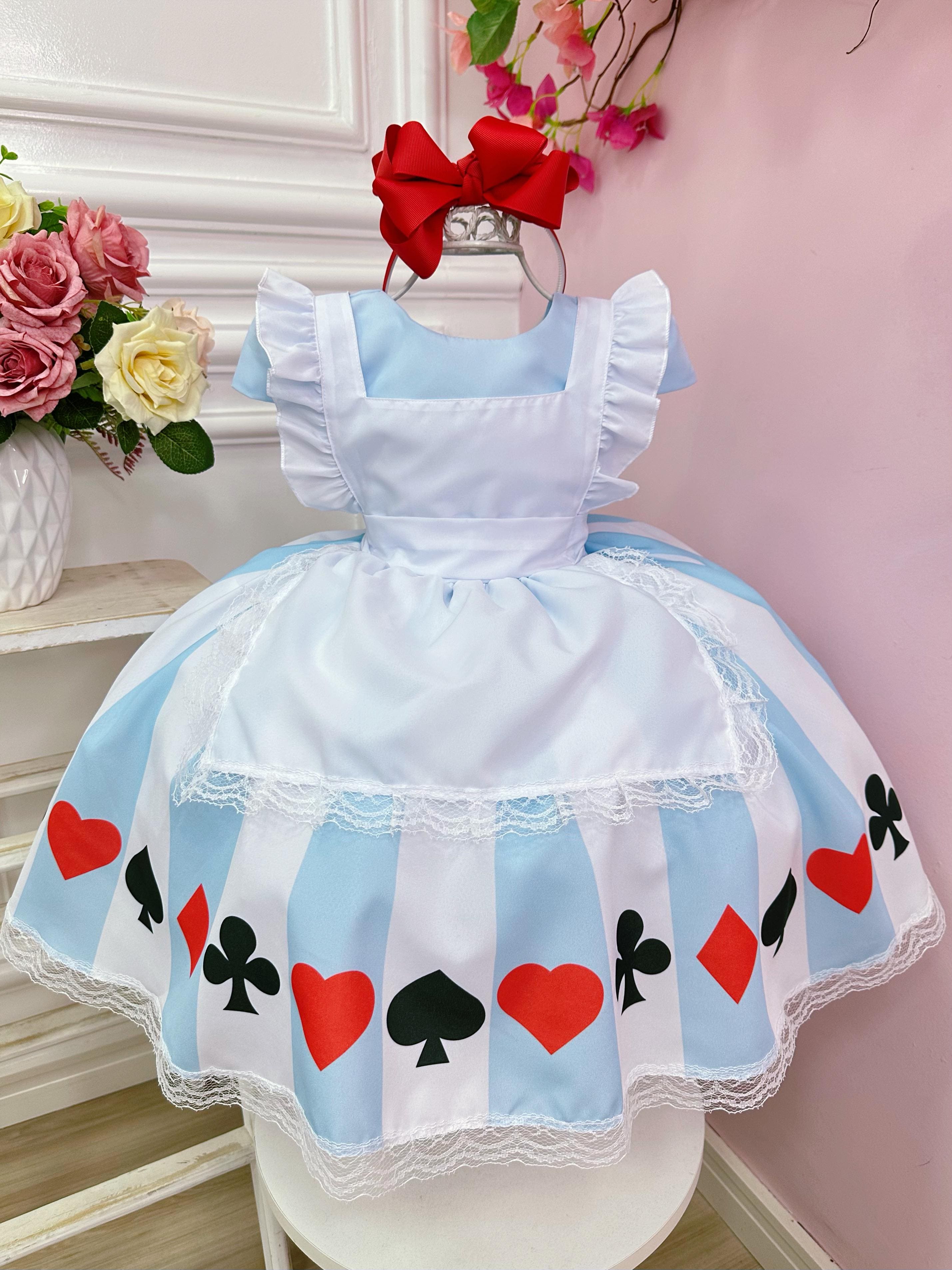 Vestido de Festa Infantil Compatível com Alice