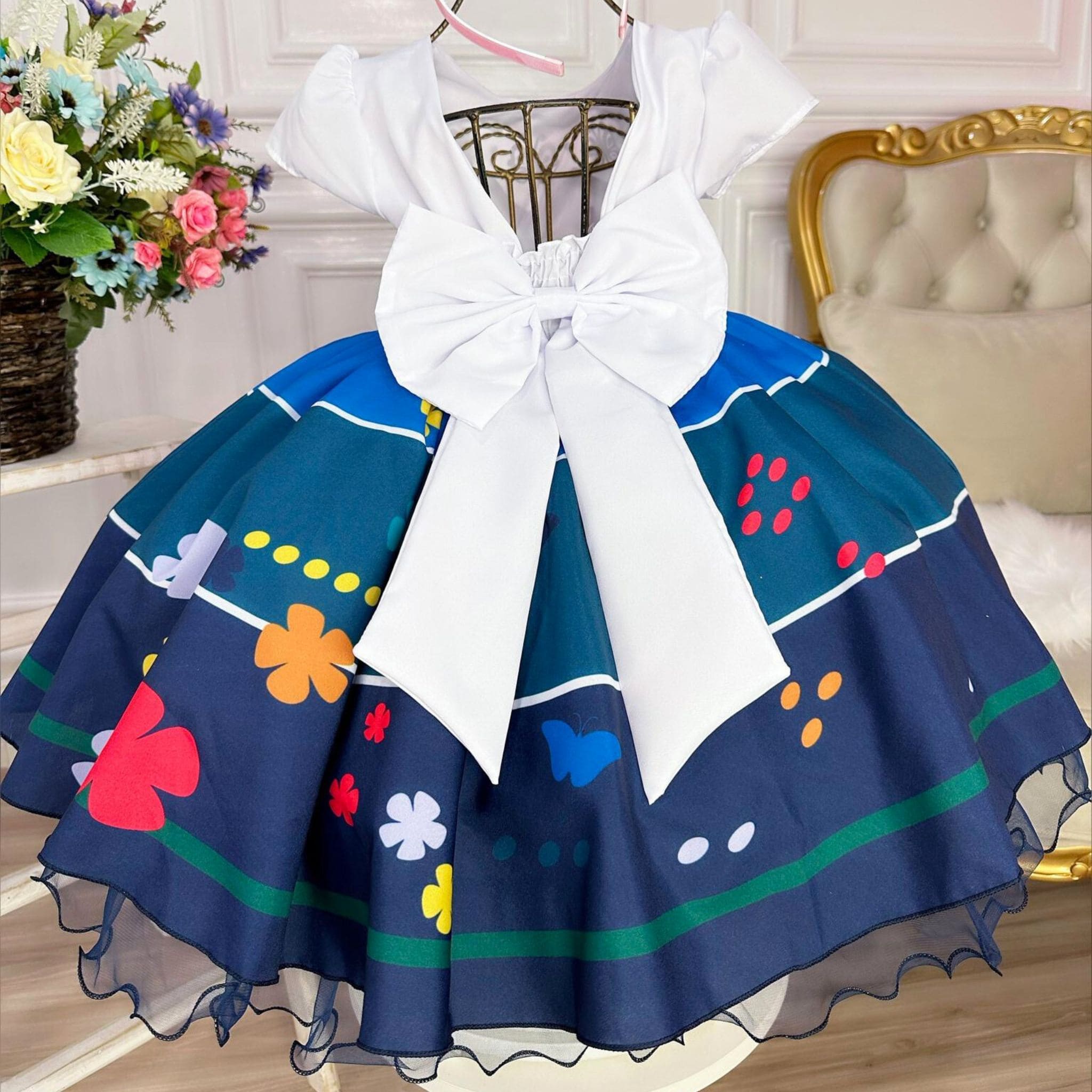 Vestido de Festa Infantil Compatível com Encanto Mirabel - Lou Lou Modas