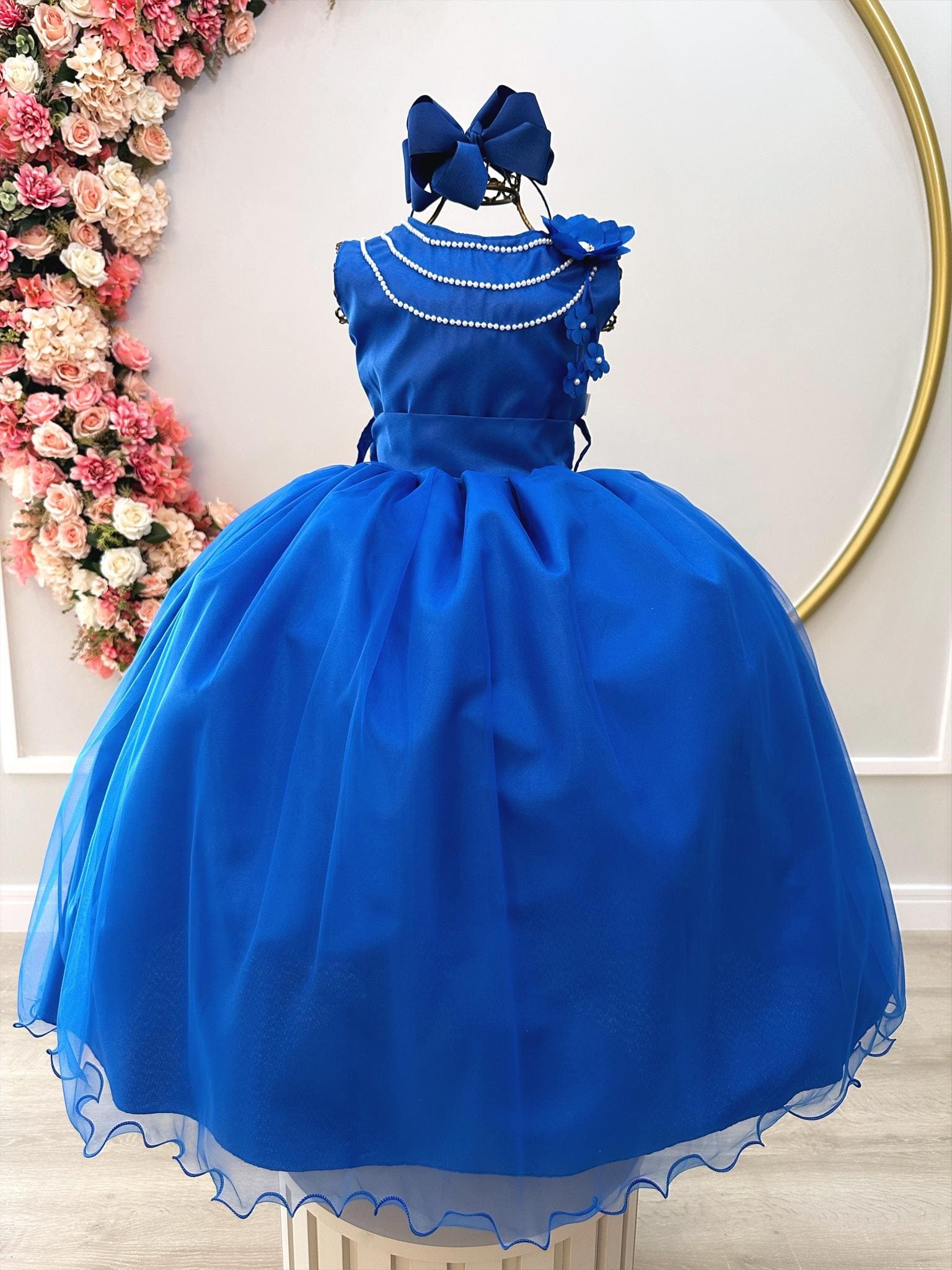 Vestido de Festa Infantil Longo Azul Royal