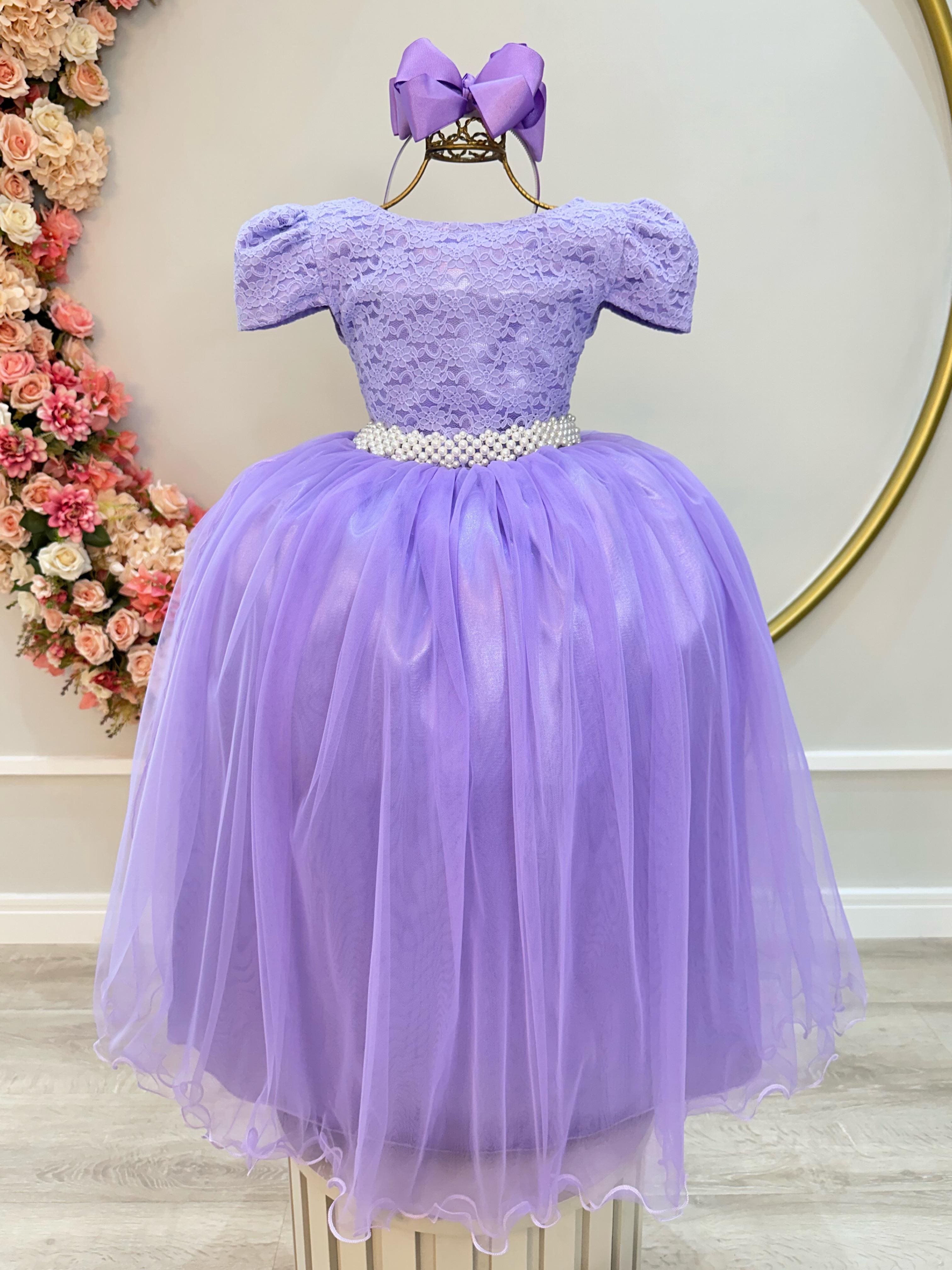 Vestido de Festa Infantil Luxo Lilas Longo